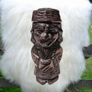 💥 $5 with Minimum $10 Purchase Hand Carved Ainu Wooden Sculpture Japan 7" x 3"